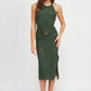 CROCHET HALTER MIDI DRESS WITH SLIT