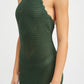 CROCHET HALTER MIDI DRESS WITH SLIT