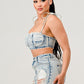 ATHINA No strings attached distressed denim set